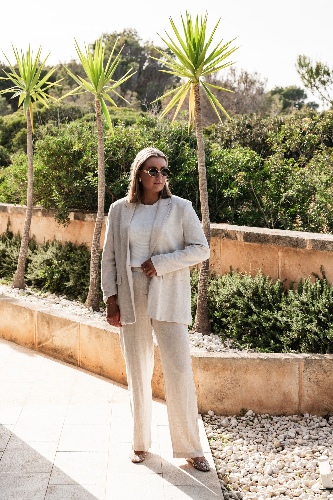 VMSISSEVERA Tailored Trousers - Oatmeal